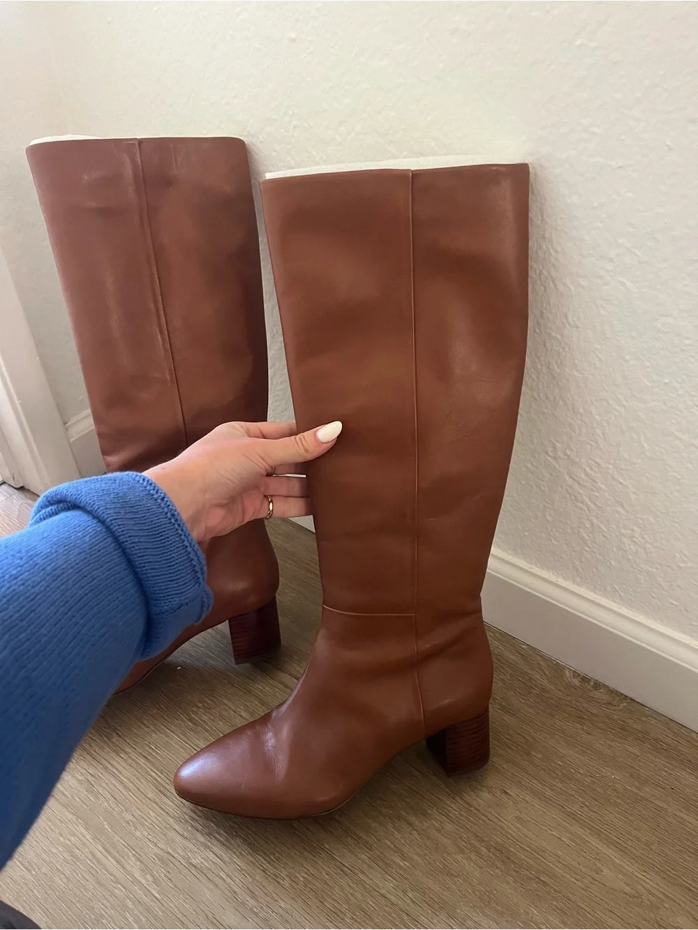 Women's Tall Brown Leather Knee-High Boots